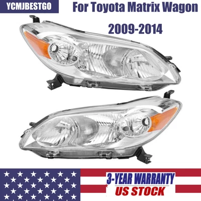 $137.75 • Buy For Toyota Matrix Wagon 2009-2014 1 Pair Halogen Headlights Headlamps Left+Right