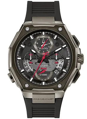 Bulova Men's Watch Chronograph Precisionist Black Chrono 98B358 • $1069.74