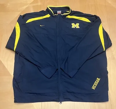 Vintage 1990s Michigan Wolverines LLOYD CARR Nike Dri Fit Team Issue Jacket XXL • $22.74