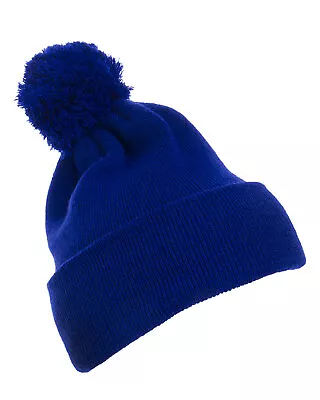Yupoong Cuffed Knit Beanie With Pom Pom Hat 1501P • $10.71