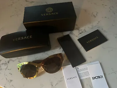 BNWT Versace Brown Gold Cats Eye  Sunglasses Women RRP $404 • $200