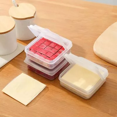 Flip Cover Cheese Slice Storage Box Plastic Cheese Storage Containers  Kitchen • $6.82