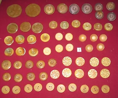 Lot Of 62 Vintage Antique Early Plastic / Bakelite Buttons   # 6 • $4.99