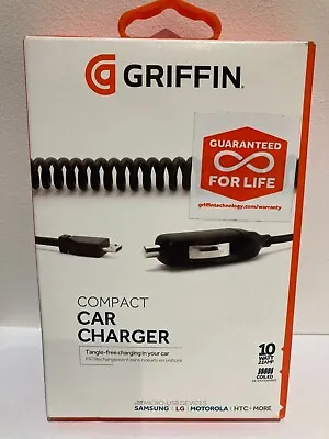 Genuine Griffin Coiled Compact Car Charger Micro USB • £5.99