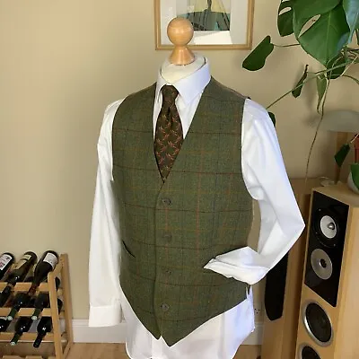 MUSTO Performance Men’s Tweed Waistcoat (L) WATERPROOF Green Windowpane Check • £75