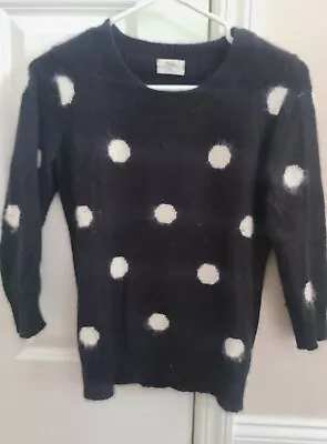 VGUC Madewell Wallace 2010s Black/white Polka Dot Sweater Size XS • $22