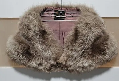 Vintage Real Fur Stole Shawl  Silver Gray Brown Bridal Wrap Wedding Shrug  • $125