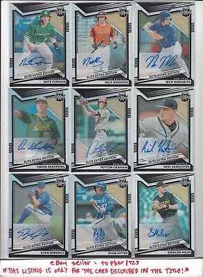 2022 Elite Extra Edition Autograph Prospect NICK MORABITO Auto #103 Mets • $2.50