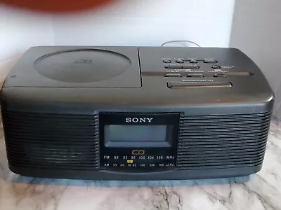 Vintage Sony ICF-CD810 CD Player AM/FM Alarm Clock Radio Fully Tested • $23.99