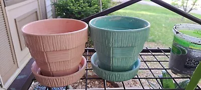 McCoy Planters Two (2) Pink And Turquoise • $20