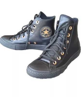 Ladies Converse All Stars Chuck Taylor Black  With Gold Detail Size 7 • $34.95