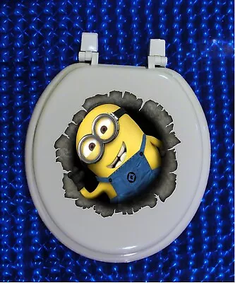 Minion Waterproof Toilet Seat Sticker Lid Seat Cover Bathroom Decal 11x11 • $9.99