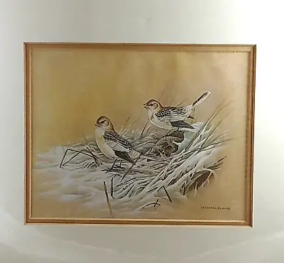 Vintage Michael Dumas Art Open Edition Print Bunting Birds In Nest Signed • $60.16