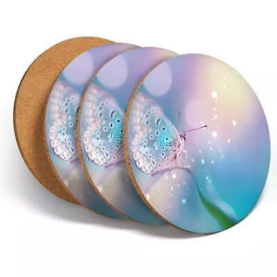 £7.99 • Buy 4 Set - Magical Butterfly Insect Bug Coasters -Kitchen Drinks Coaster Gift #2635
