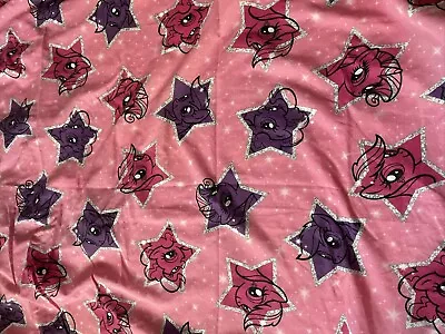 Pink Purple My Little Pony Full Flat Sheet Stars Twin Fabric Diy Bedroom Cutter • $1.99