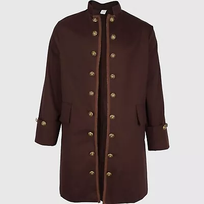 New Civilian Militia Colonial Men's Brown Wool Long Army Coat • $187.92