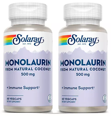 Solaray Monolaurin Supplement 500 Mg | 60 Count ****2 Bottles**** • $25.99