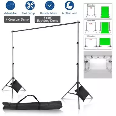 10Ft Heavy Duty Adjustable Photography Background Support Stand Kit W/Sand Bags • $31.99
