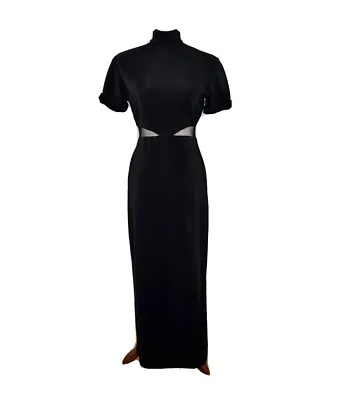 Vintage Night Way Collections Women’s Black Formal Cut Out Dress Size 8 • $29.99