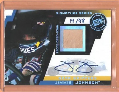 2003 Press Pass Stealth Race-Used Glove #GGD-JJ JIMMIE JOHNSON Auto Card/48 • $75.25