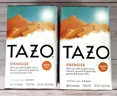 £14.40 • Buy Tazo ENERGIZE Green Tea Caffeinated 20 Bags (2 Boxes) BB: 6/2024