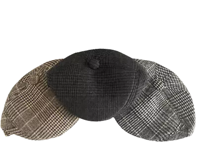 £6.95 • Buy Mens Flat Cap Large Check Classic News Boy Peaked Cap Farmer
