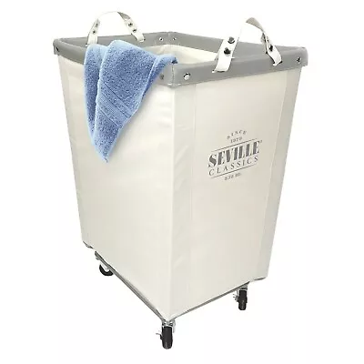 Seville Classics Commercial-Grade Heavy-Duty XL Canvas Laundry Hamper On Wheels • $59.99