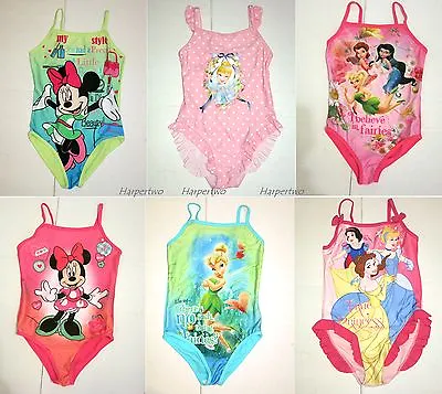 £5.80 • Buy Disney Girls Princess Tinkerbell Fairy Swimwear Swimsuit Swimming Costume 2-8 Y 