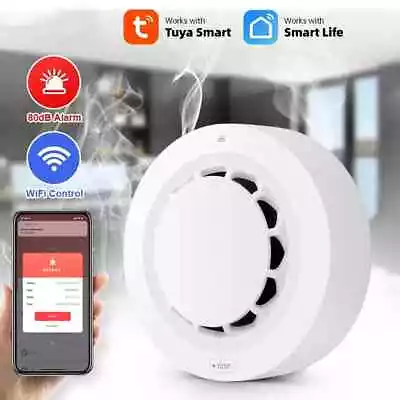 Tuya WiFi Smoke Alarm Fire Protection Detector UK • £19.99