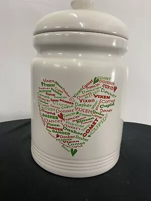 Personalization Mall.com  White Ceramic Cookie Jar With Names Of Santa’s Deer • $22.50