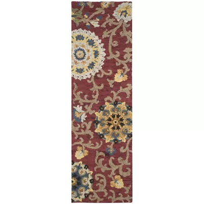 SAFAVIEH Blossom BLM401C Handmade Red / Multi Rug • $84.99