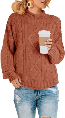 $92.89 • Buy Saodimallsu Womens Turtleneck Oversized Sweaters Batwing Long Sleeve Pullover Lo