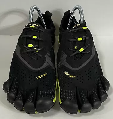 Vibram FiveFingers V Run Barefoot Running Shoes Mens 8.5-9 Black Green 16M3101 • $49.99
