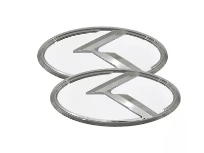 3D K Logo Emblem White & Chrome 2pc (Fits: KIA 2017+ Forte Sedan K3) • $34.49