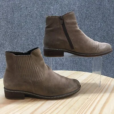 Gabor Comfort Boots Womens 3.5 Side ZIp Ankle Booties 520998 Brown Suede Almond • $17.15