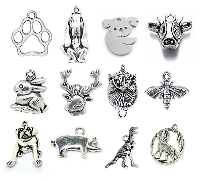 Metal Animal Charms Various Species / Styles - Cheap Bulk Pendants Silver Tone • £3.19