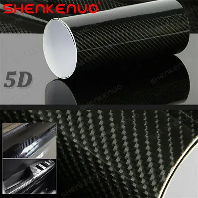 5D Waterproof Carbon Fiber Vinyl Car Wrap Sheet Roll Film Sticker Decal Paper US • $9.59