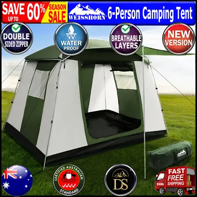 $140.01 • Buy Weisshorn Instant Up Camping Tent 6 Person Pop Up Tents Family Hiking Dome New