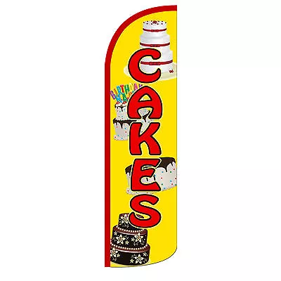  CAKES Flag Only Windless Swooper Feather Sign Blade Banner 30% Wider SUPER • $21.95