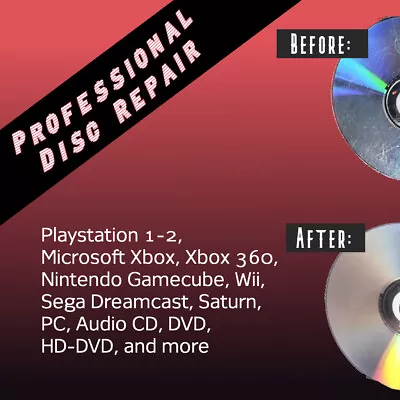 Disc Cleaning Repair Resurfacing For 1-20 Discs Remove Light To Medium Scratches • $3