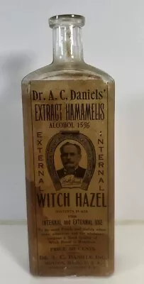 Vintage Witch Hazel Dr. A.C. Daniels Extract Hanamelis Bottle Boston MA • $49.99