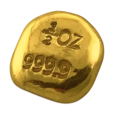 1/2 Oz 999.9 Pure Fine 24 Kt Solid Gold Hand Poured Investor Ingot Bar 15.55 Gr • $1175