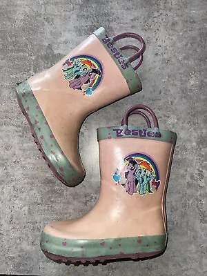 Vintage Toddler Little Girl My Little Pony Rain Boots Pink Best Friends 8 Shoes • $10
