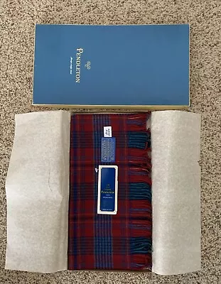 Pendleton Authentic Plaid 100% Wool Scarf Fringed New/Tags/Box USA 12 1/2”x 50” • $15