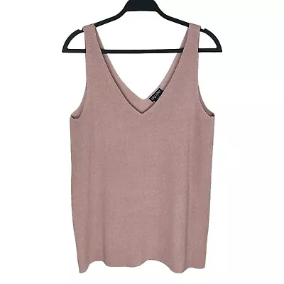 City Chic Tank Top Women’s Size 14 (XS) Knit Sleeveless Pink Metallic Ribbed NEW • $42.72