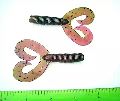 20ct CHAMELEON 4  TWINTAIL GRUBS Bass Jig Trailers Swimming Jig Grub Baits Lures • $12.99