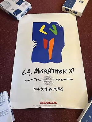 Vintage LA Marathon Poster 1996 Wow Honda 🔥los Angeles California • $49.99