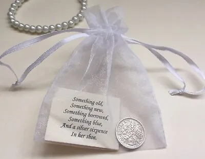 £2.99 • Buy Bride's Silver Sixpence - Something Old - Lucky Wedding Shoe Charm Gift Present