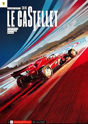 Ferrari F1 French Grand Prix 2019 Art Print Vintage Racing Art Poster22x17 @ • $64.95