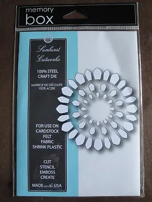 NEW Memory Box Craft Die SUNBURST CUTWORKS Style No 98589 Dimensional • $9.99